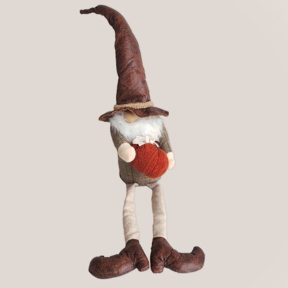 Thanksgiving Gnome with Felt Pumpkin by Gardeners Eden "Happy Turkey Day" - Picture 1 of 7